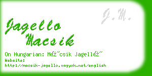 jagello macsik business card